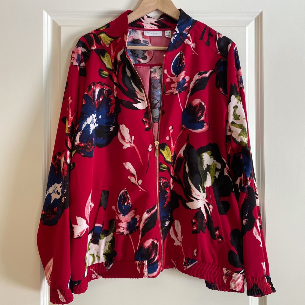 Susan Graver Floral Lightweight Jacket